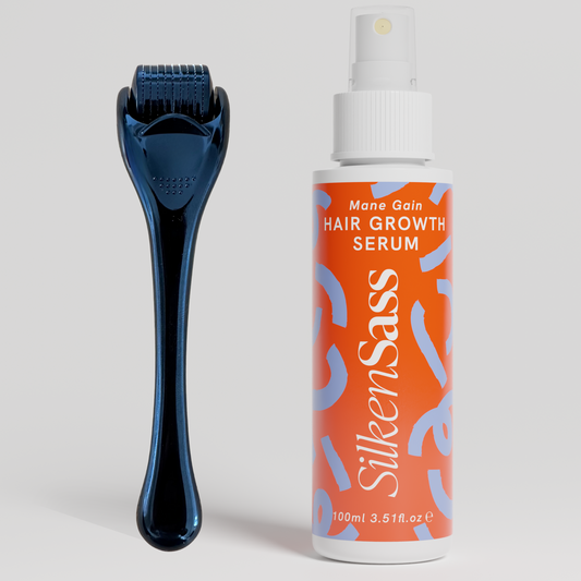 Silken Sass Mane Gain Regrowth Serum & Derma Scalp Roller DUO (Worth £48)