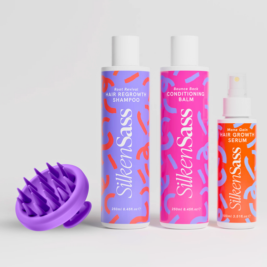 SILKEN SASS LONG LOCKS TRIO & SILICONE SCRUBBER (Worth £77)