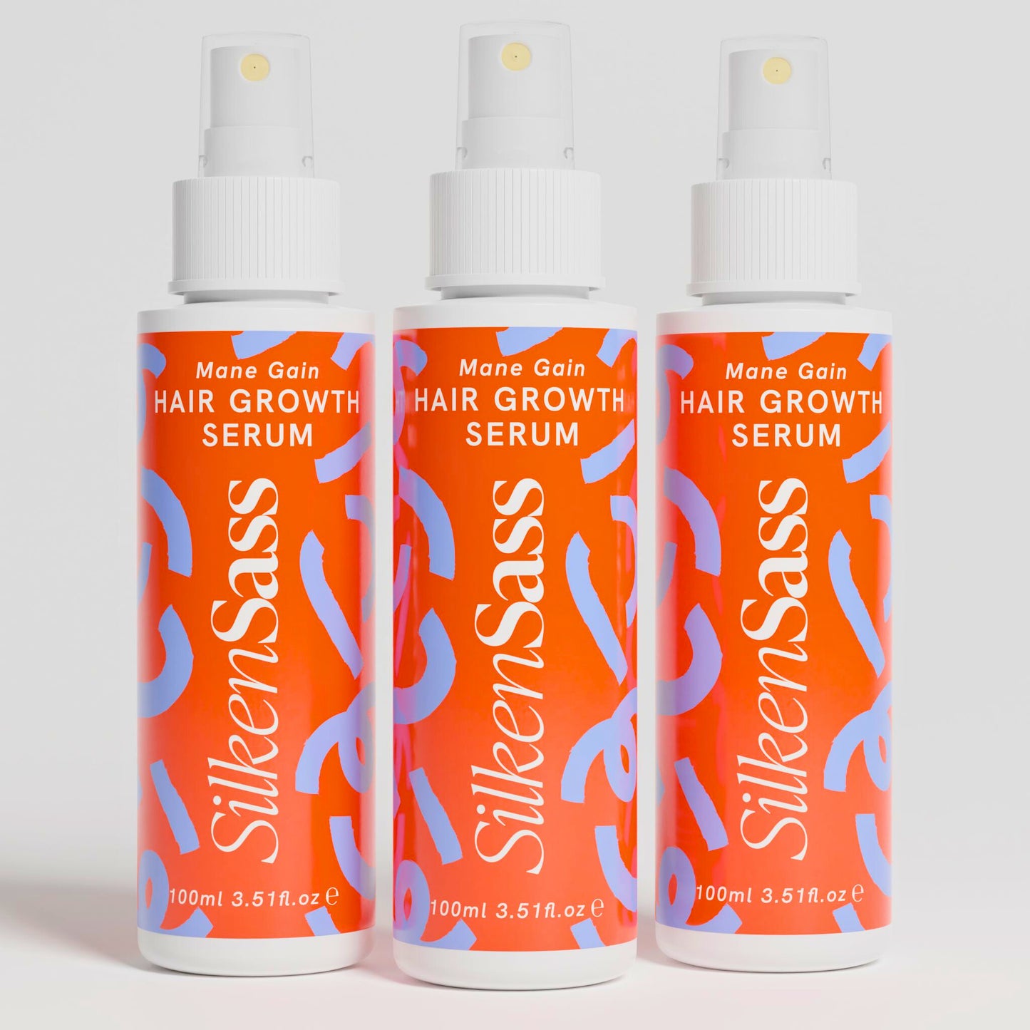 SILKEN SASS MANE GAIN GRO SPRAY SERUM TRIO PACK (Worth £87)