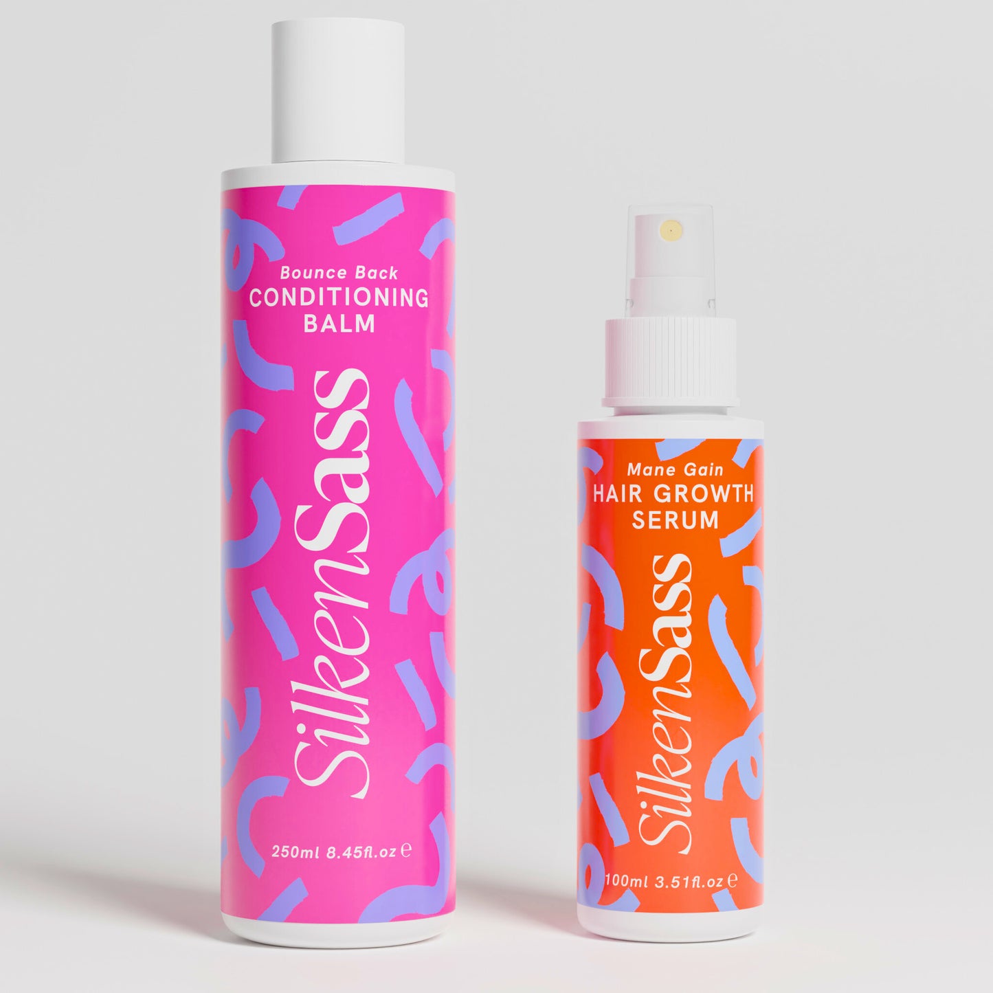 SILKEN SASS BOUNCE BACK & MANE GAIN GRO CONDITIONER & SPRAY SERUM (Worth £48)