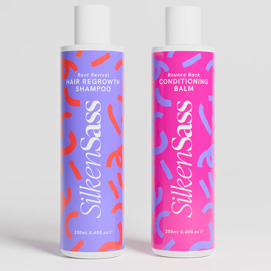 Silken Sass Root Revival & Bounce-Back Gro Shampoo & Conditioner Duo (Worth £38)